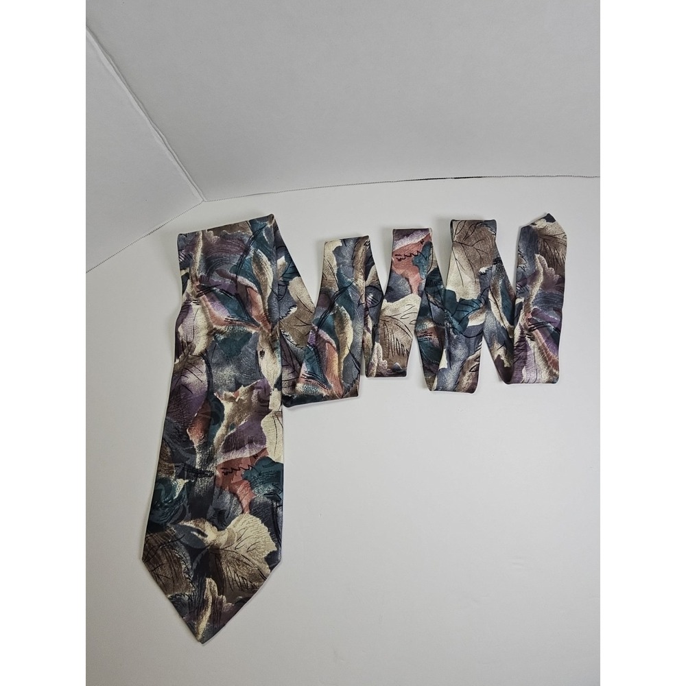 Vintage Alcione Milano By Today's Man  100% Silk Abstract Neck Tie Made In Italy - Picture 2 of 7